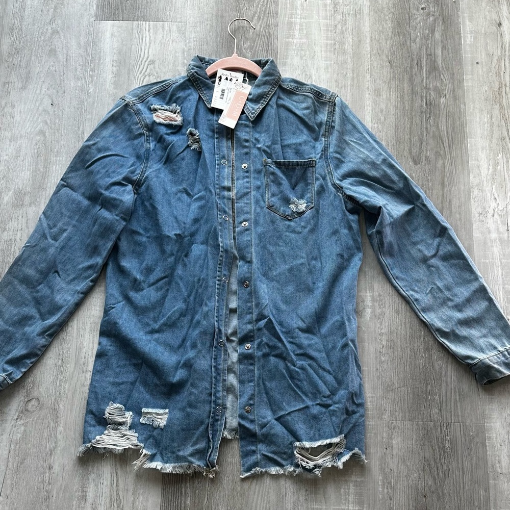 Boutique brand denim shirt/light weight jacket size L